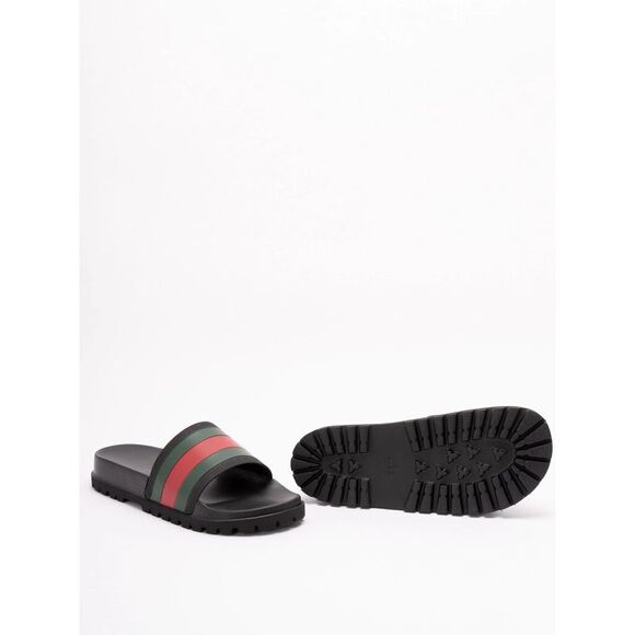 Gucci Men Slide Sandals With `Web` - Picture 4 of 5
